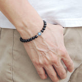 Men's Women Matte Black Onyx Labradorite Sterling Silver Bracelet 925 Spacers DiyNotion Handmade BR515