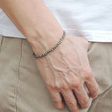 Men's Women Natural Pyrite Sterling Silver Bracelet 925 Clasp DiyNotion Handmade BR517