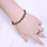 Men's Women Natural Pyrite Sterling Silver Bracelet 925 Clasp DiyNotion Handmade BR514