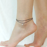 Men's Women Sterling Silver Anklet 925 Lotus Seedpod Adjustable Wax Rope DiyNotion Handmade AN021