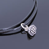 Men's Women Sterling Silver Anklet 925 Lotus Seedpod Adjustable Wax Rope DiyNotion Handmade AN021
