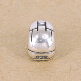 Sterling Silver Ironman Mask Bead Charm 925 Stamp Vintage WSP344  Wholesale: See Discount Coupons in Item Details