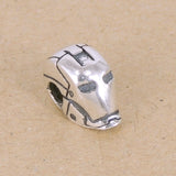 Sterling Silver Ironman Mask Bead Charm 925 Stamp Vintage WSP344  Wholesale: See Discount Coupons in Item Details