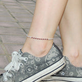 Men's Women Garnet Sterling Silver Anklet Gemstone 925 Beads Clasp DiyNotion Handmade AN022