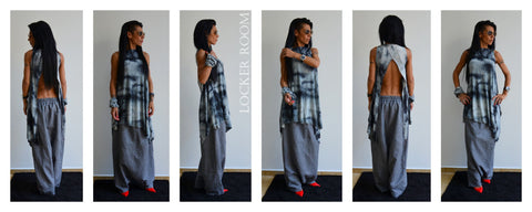 Woman Linen pants /Wide leg pants /Womens harem pants /Summer pants /Grey linen pants