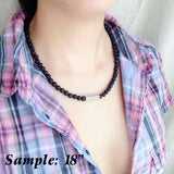 Men's Women Lava Rock Sterling Silver Necklace 925 Mantra Charm Clasp DiyNoion Handmade NK015