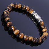 Men's Women Tiger Eye Sterling Silver Bracelet 925 Dragon Charm Gemstone DiyNotion Handmade BR156