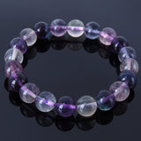 Men's Women Mutil-Purple Fluorite Bracelet Natural Crystal Gemstone DiyNotion Handmade BR056