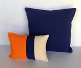 Orange Blue and cream Pillows, Lumbar and Square Pillow covers, Gifts, Home Decor-Set of 2 covers