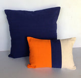 Orange Blue and cream Pillows, Lumbar and Square Pillow covers, Gifts, Home Decor-Set of 2 covers