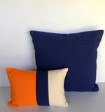 Orange Blue and cream Pillows, Lumbar and Square Pillow covers, Gifts, Home Decor-Set of 2 covers