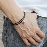 925 Sterling Silver Vintage Crown Pendant Handmade Adjustable Wax Rope Bracelet Men Women DiyNotion BR526