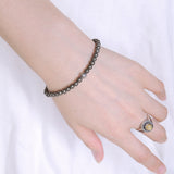 Men's Women Gold Pyrite Sterling Silver Bracelet 925 Cross Bead & Clasp Gemstone DiyNotion Handmade BR528