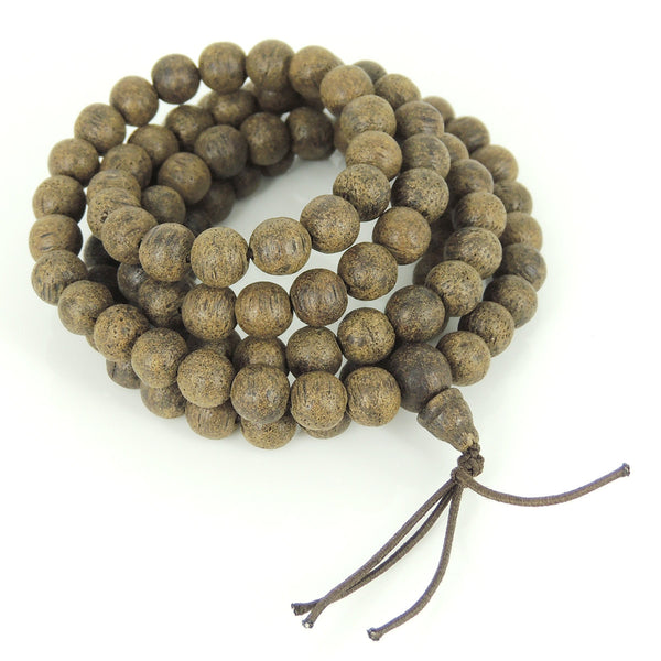 108 Beads Agarwood Mala Bracelet/Necklace Buddhism Meditation 8mm from Vietnam 土沉香 AW013