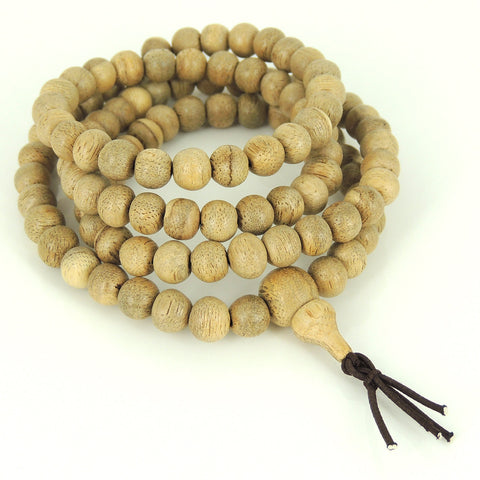 108 Beads Agarwood Mala Bracelet/Necklace Buddhism Meditation 7mm from Indonesia 白沙沉香 AW012