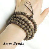 108 Beads Agarwood Mala Bracelet/Necklace Buddhism Meditation 8mm from Vietnam 土沉香 AW013