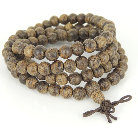 108 Tiger Speckle Agarwood Beads Bracelet/Necklace Buddhism Meditation from Vietnam 虎斑沉香 AW014