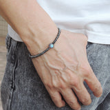 Men's Women Hematite Labradorite 925 Sterling Silver Bracelet Beads& Clasp Gemstone DiyNotion Handmade BR529