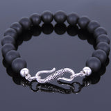 Men's Women Matte Black Onyx 925 Sterling Silver Bracelet Beads & Clasp DiyNotion Handmade BR531