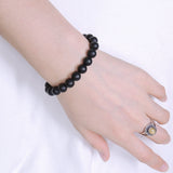 Men's Women Matte Black Onyx 925 Sterling Silver Bracelet Beads & Clasp DiyNotion Handmade BR531