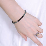 Men's Women Matte Black Onyx Grass Agate 925 Sterling Silver Bracelet Beads & Clasp DiyNotion Handmade BR535