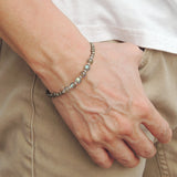 Men's Women Gold Pyrite Labradorite 925 Sterling Silver Bracelet Spacers & Clasp DiyNotion Handmade BR536