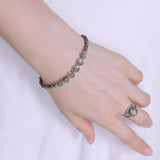 Men's Women Gold Pyrite Labradorite 925 Sterling Silver Bracelet Spacers & Clasp DiyNotion Handmade BR536