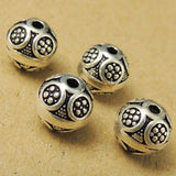 4 Pcs Sterling Silver 925 Vintage Nepalese Tibetan Round Bead WSP011X4 Wholesale: See Discount Coupons in Item Details