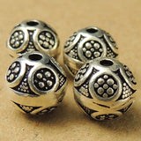 4 Pcs Sterling Silver 925 Vintage Nepalese Tibetan Round Bead WSP011X4 Wholesale: See Discount Coupons in Item Details