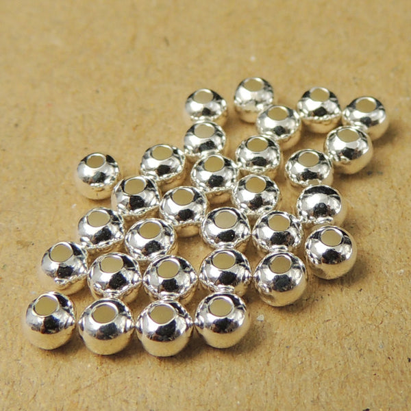 30 Pcs Sterling Silver Round Beads 3mm Seamless WSP028X30 Wholesale: See Discount Coupons in Item Details