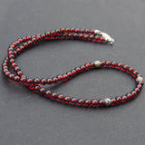 Handmade AAA Garnet Sterling Silver Necklace Gemstone 925 Charms Clasp DiyNoion NK056
