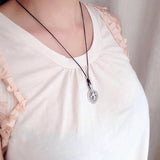 925 Sterling Silver Fleur de Lis Pendant Handmade Adjustable Wax Rope Necklace Men Women DiyNotion NK054