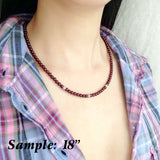 Handmade AAA Garnet Sterling Silver Necklace Gemstone 925 Charms Clasp DiyNoion NK056