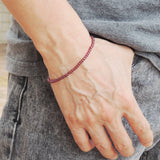 Men's Women Purple Garnet Sterling Silver Bracelet Natural AAA Gemstone 925 Spacer Clasp DiyNotion Handmade BR539