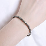 Men's Women Gold Pyrite Sterling Silver Bracelet Natural Gemstone 925 Beads Clasp DiyNotion Handmade BR540