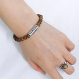 Men's Women Agarwood Sterling Silver Bracelet 925 Mantra Charm Buddhism Yoga Mala DiyNotion Handmade BR243