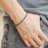 Men's Women Gold Pyrite Sterling Silver Bracelet Natural Gemstone 925 Beads Clasp DiyNotion Handmade BR540