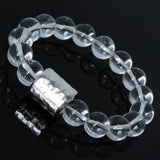 Men's Women White Crystal 925 Sterling Silver Bracelet Barrel Faceted Charm DiyNotion BR234