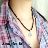 Men's Women Black Onyx Sterling Silver Necklace Cross Pendant DiyNotion Handmade NK065