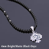 Men's Women Black Onyx Sterling Silver Necklace Cross Pendant DiyNotion Handmade NK065