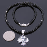 Men's Women Black Onyx Sterling Silver Necklace Cross Pendant DiyNotion Handmade NK065