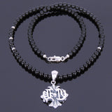 Men's Women Black Onyx Sterling Silver Necklace Cross Pendant DiyNotion Handmade NK065