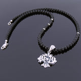 Men's Women Black Onyx Sterling Silver Necklace Cross Pendant DiyNotion Handmade NK065