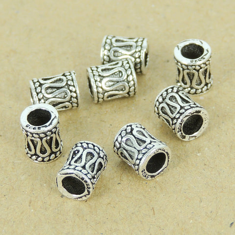 8 Pcs Sterling Silver Beads Vintage Celtic Barrel DIY WSP350X8 Wholesale: See Discount Coupons in Item Details