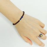 Men's WomenRosewood Lapis 925 Sterling Silver Bracelet Bead Clasp DiyNotion Handmade BR199