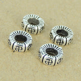 4 Pcs Sterling Silver Spacers Mantra Buddhism WSP352X4 Wholesale: See Discount Coupons in Item Details