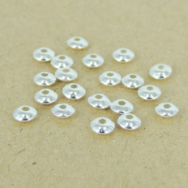 20 Pcs Sterling Silver Rondelle Spacers Seamless WSP354X20 Wholesale: See Discount Coupons in Item Details