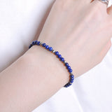 Men's Women Lapis Pyrite Sterling Silver Bracelet 925 Beads Clasp DiyNotion Handmade BR544