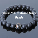 Men's Women Matte Black Onyx Mixed Blue Tiger Eye Bracelet Healing Gemstone DiyNotion Handmade BR549