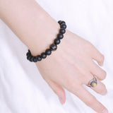 Men's Women Matte Black Onyx Mixed Blue Tiger Eye Bracelet Healing Gemstone DiyNotion Handmade BR549